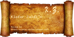 Kiefer Zalán névjegykártya